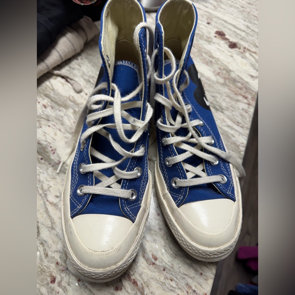 Converse play Royal Blue High-Top Sneakers with White Patch